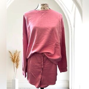 NWT- Dusty Rose Beautiful Drawstring shorts set